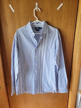 Polo by Ralph Lauren Blue Stripe Men's Dress Shirt